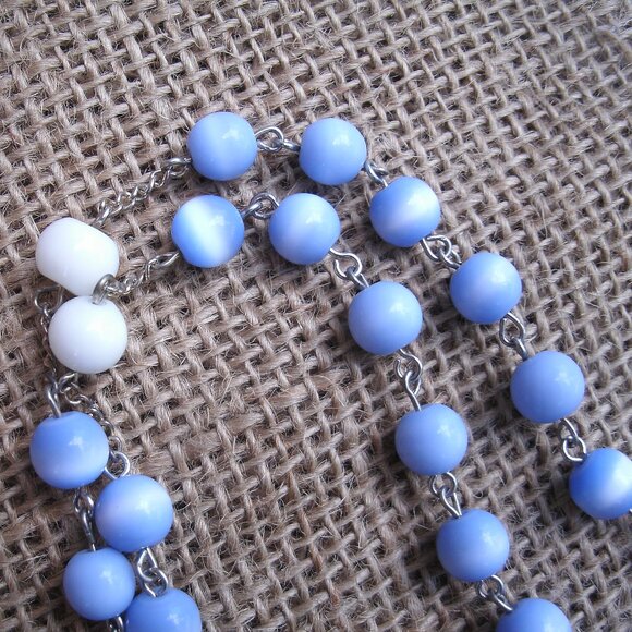 Handmade Crucifix Rosary Cats Eye Beads St Francis - Picture 4 of 12